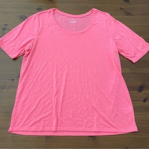 Lane Bryant Neon Pink Short Sleeve Shirt - 14/16
